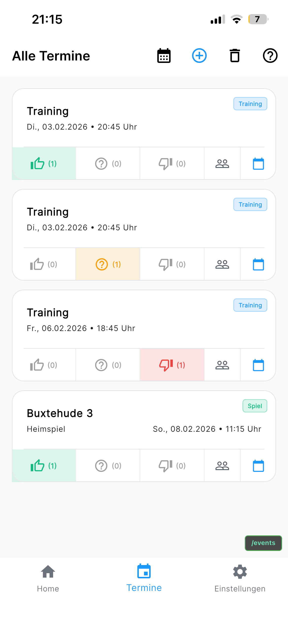 Teamverwaltung App Screenshot - Digitale Mannschaftsverwaltung 3