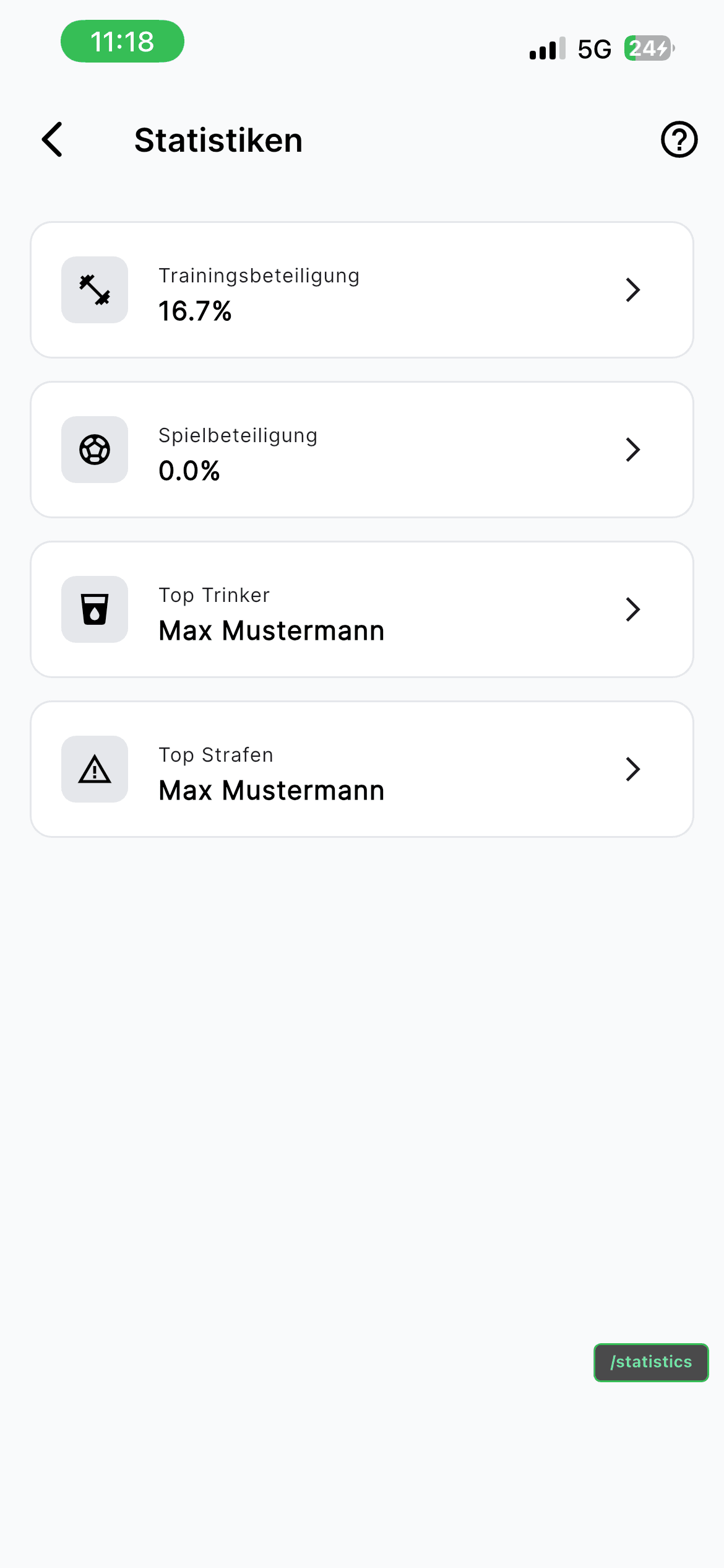 Teamverwaltung App Screenshot - Digitale Mannschaftsverwaltung 4